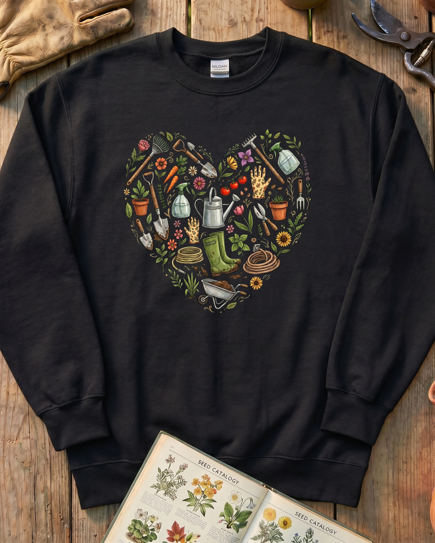 Women Plant Love Heart Sweatshirt