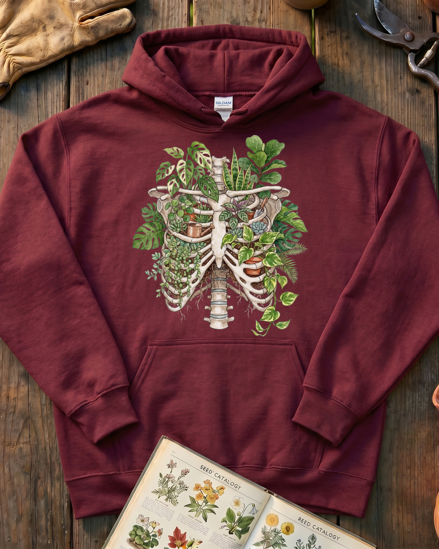 Skeleton Plant Lover Houseplant Hoodie