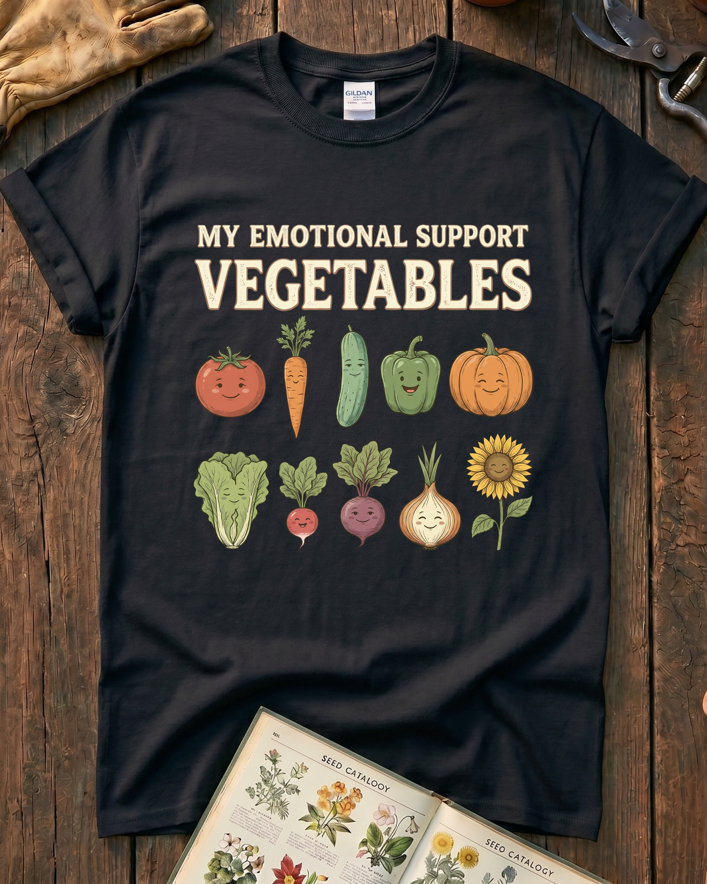 MY EMOTIONAL SUPPORT VEGETABLES T‑Shirt