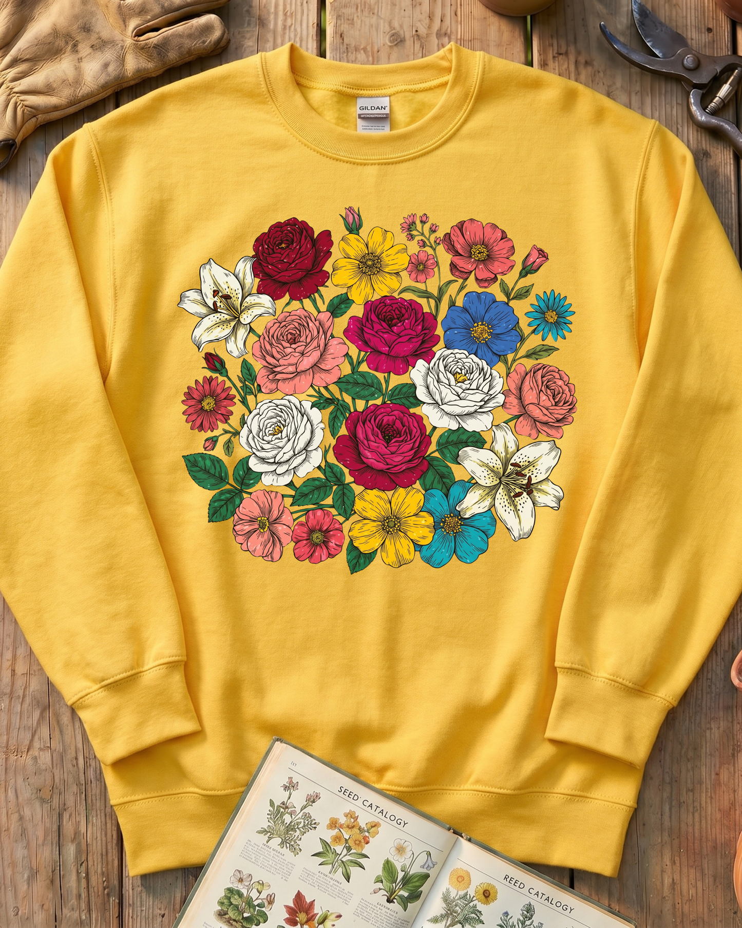 Vintage Pressed Flowers Sweatshirt
