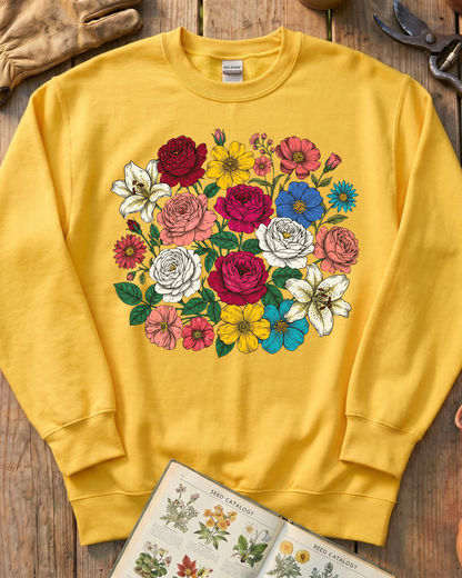 Vintage Pressed Flowers Sweatshirt