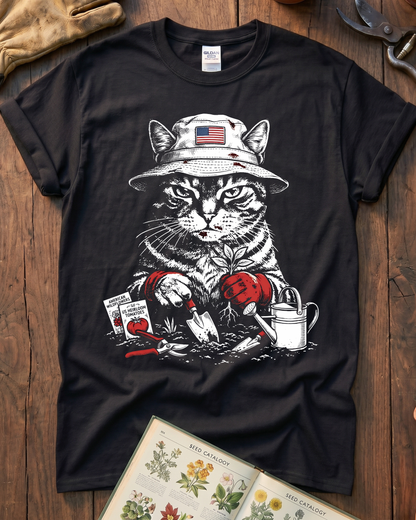 Vintage Tomato Cat Edible Gardening T-Shirt