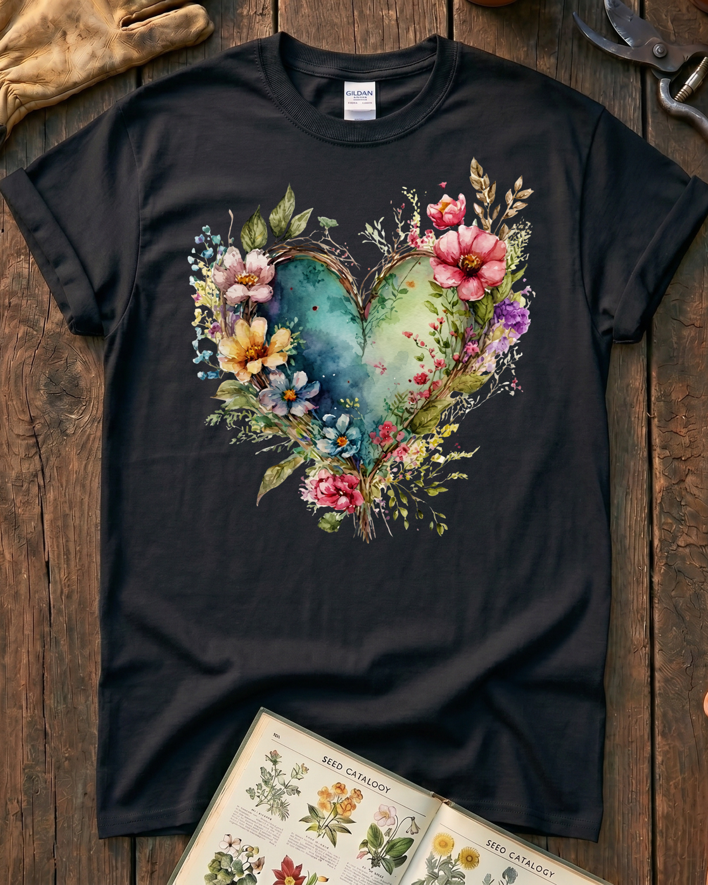Floral Heart Garden T-Shirt
