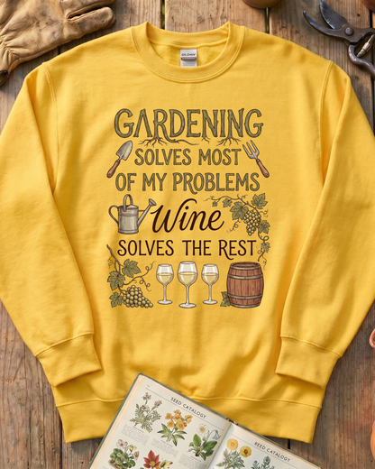 Wine Solves Problems Sweatshirt