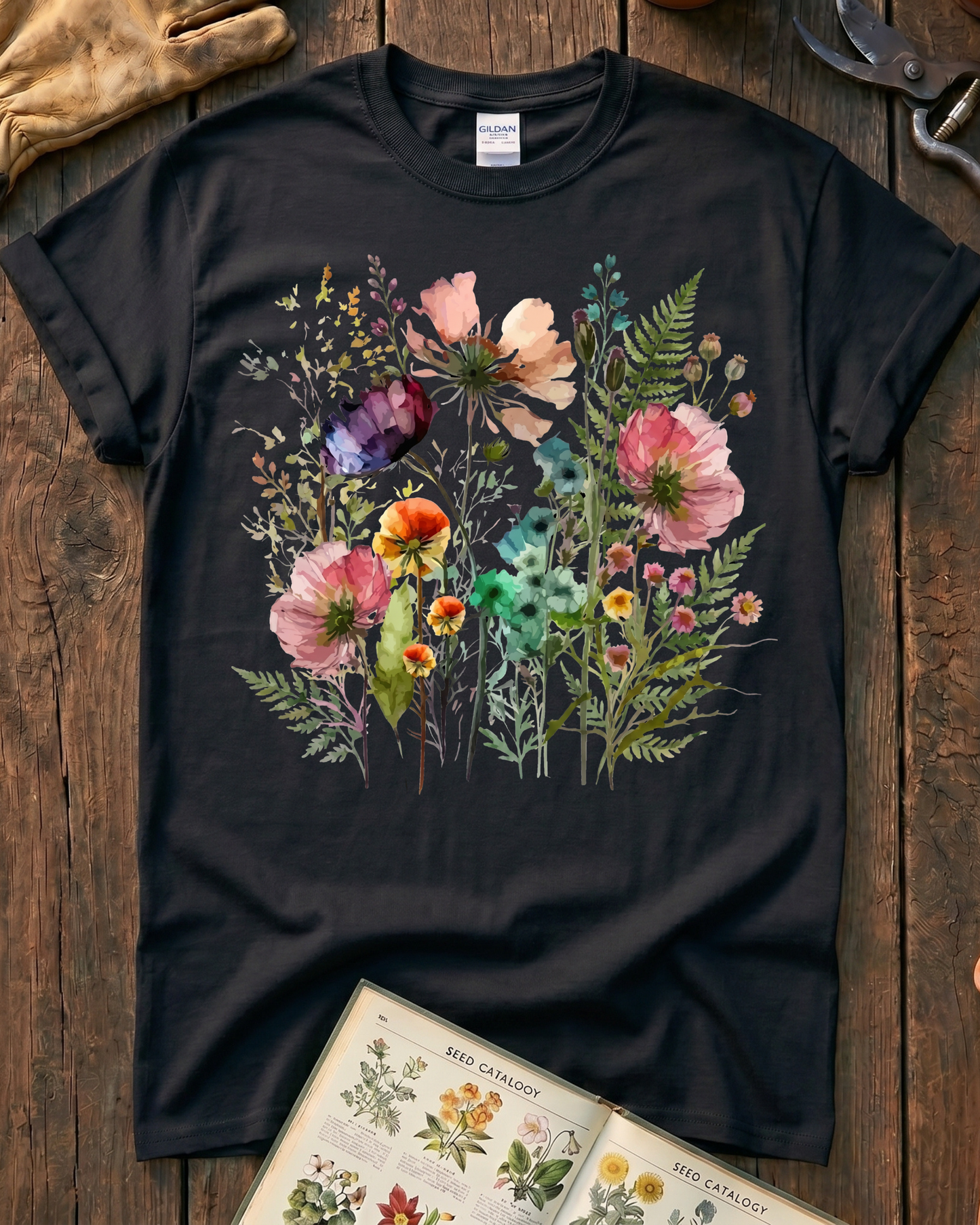 Watercolor Wildflower Garden T-Shirt