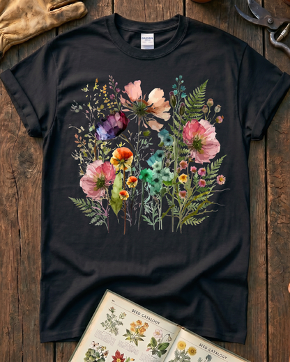 Watercolor Wildflower Garden T-Shirt