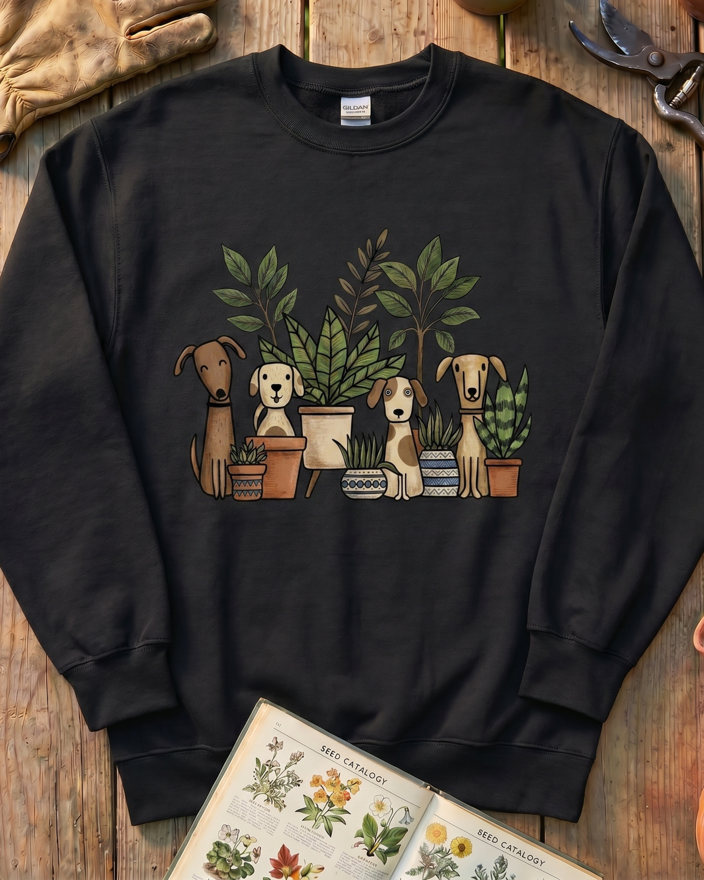 Women Dogs and Plants Lover Sweatshirt