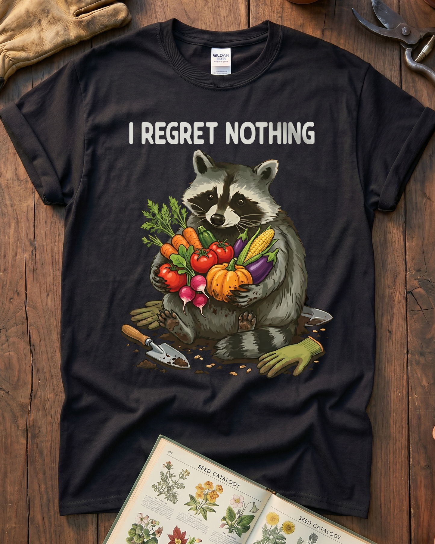 I Regret Nothing Raccoon Garden Shirt T-Shirt