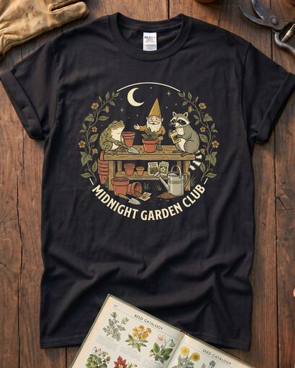 Funny Toad Raccoon Gnome Gardening Humor T-Shirt