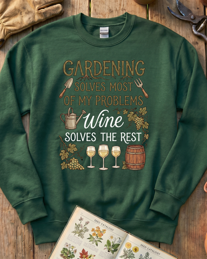 Wine Solves Problems Sweatshirt