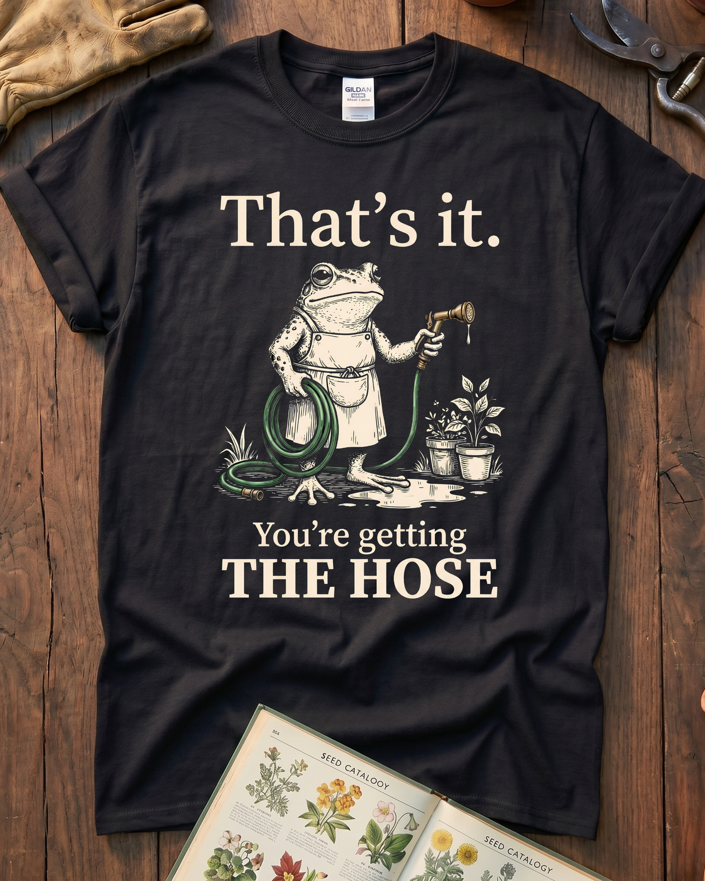 Sarcastic Frog Getting The Hose T-Shirt