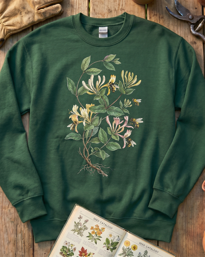 Vintage Honeysuckle Flower Bee Sweatshirt