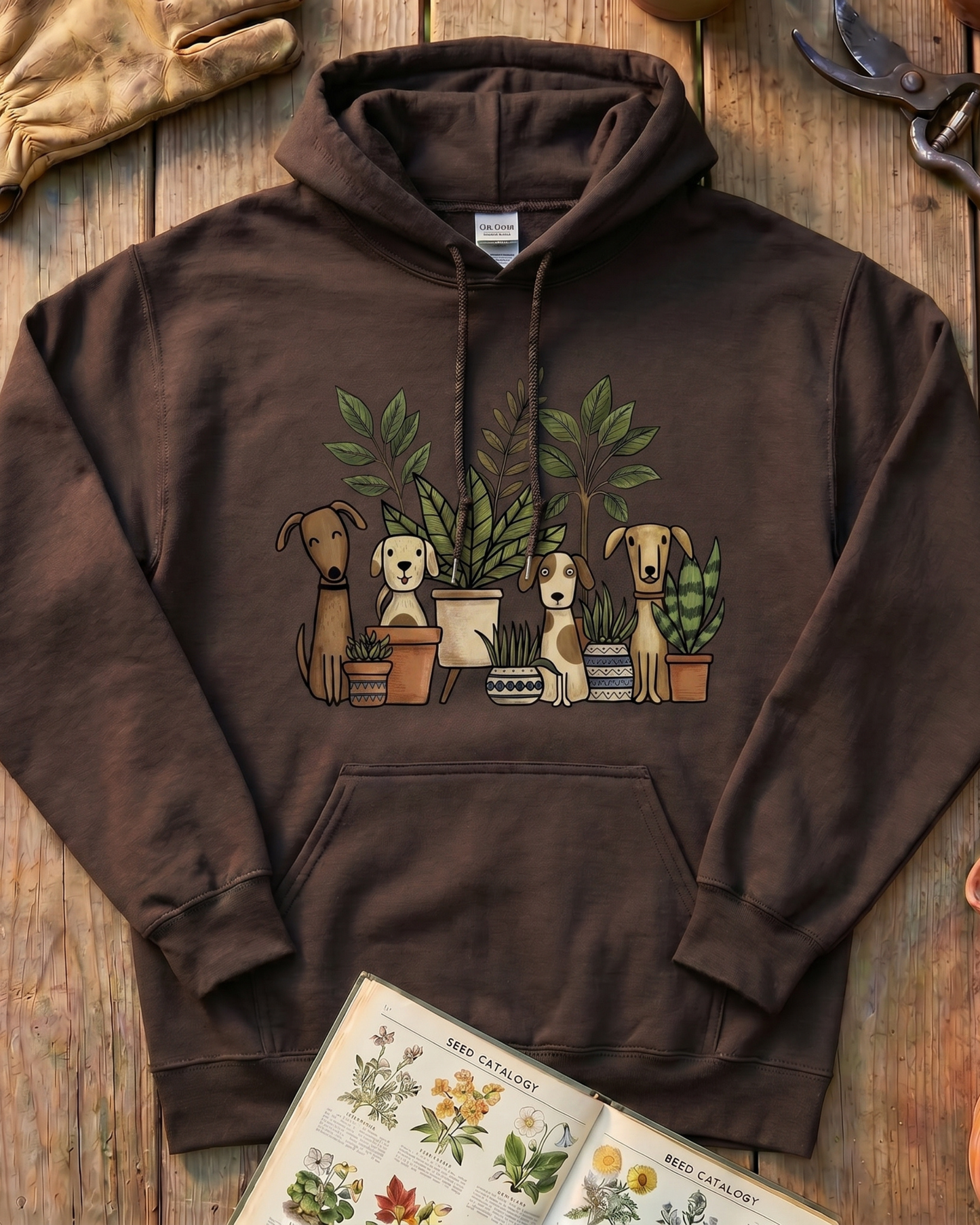 Women Dogs and Plants Lover Hoodie