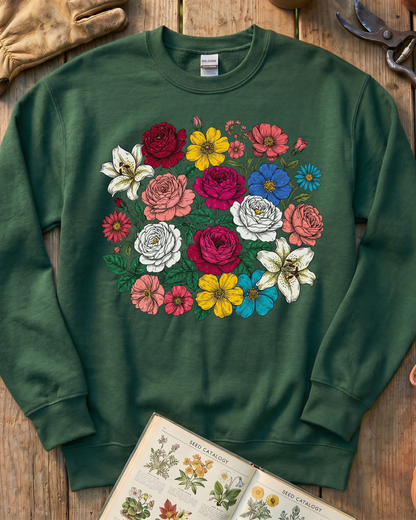Vintage Pressed Flowers Sweatshirt