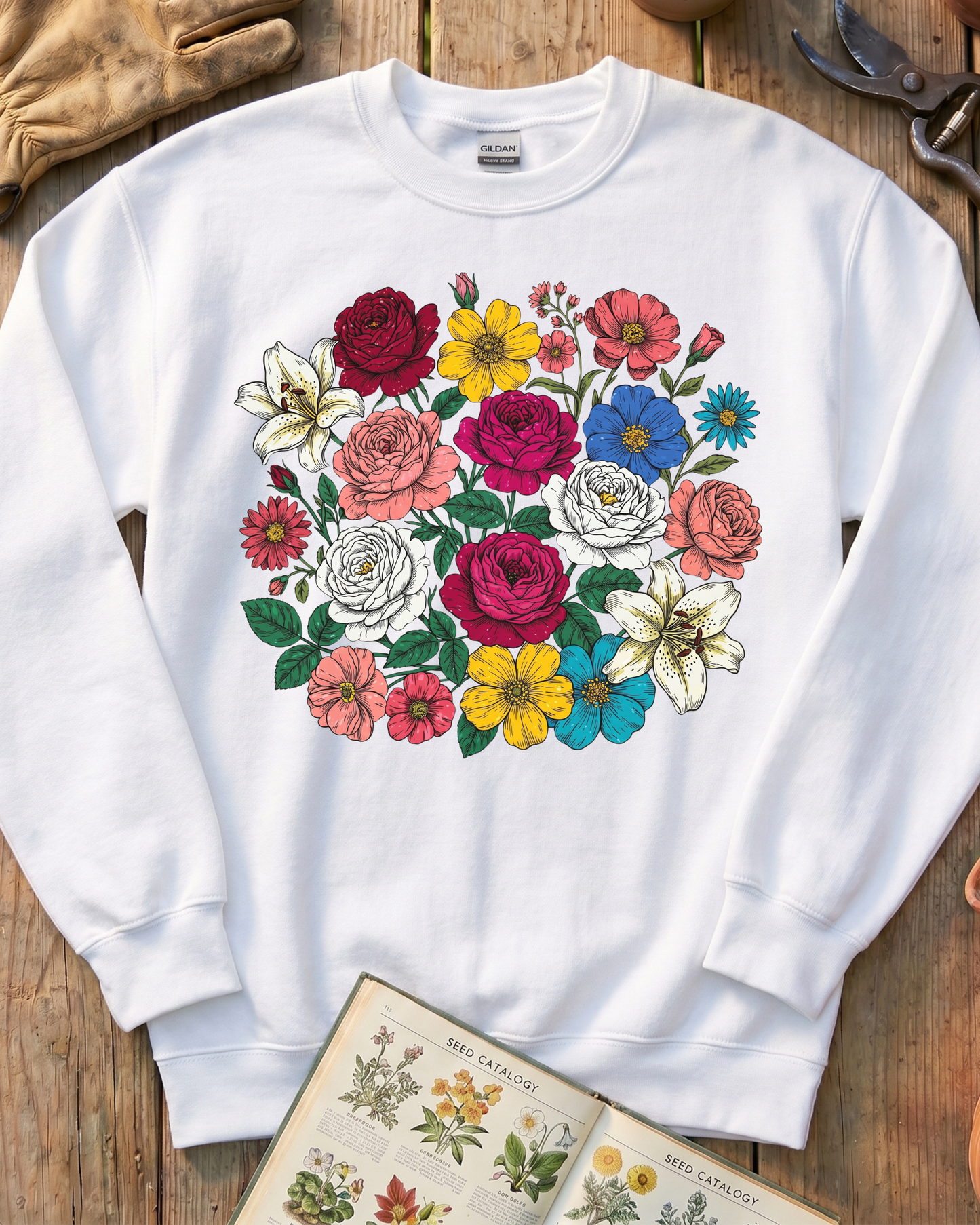 Vintage Pressed Flowers Sweatshirt