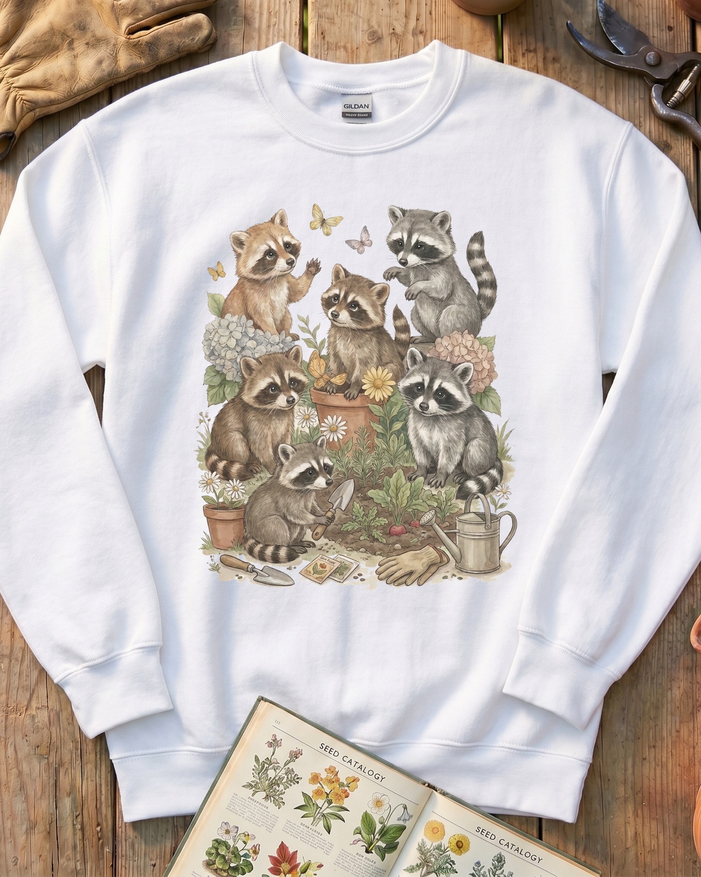 Raccoon Garden Sweatshirt
