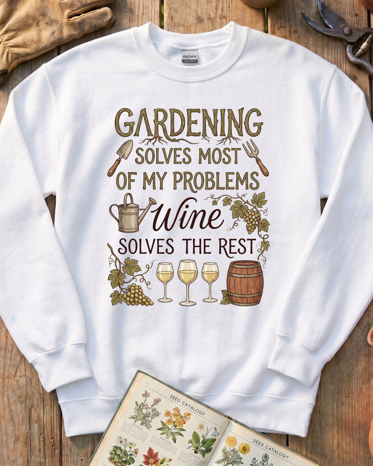 Wine Solves Problems Sweatshirt