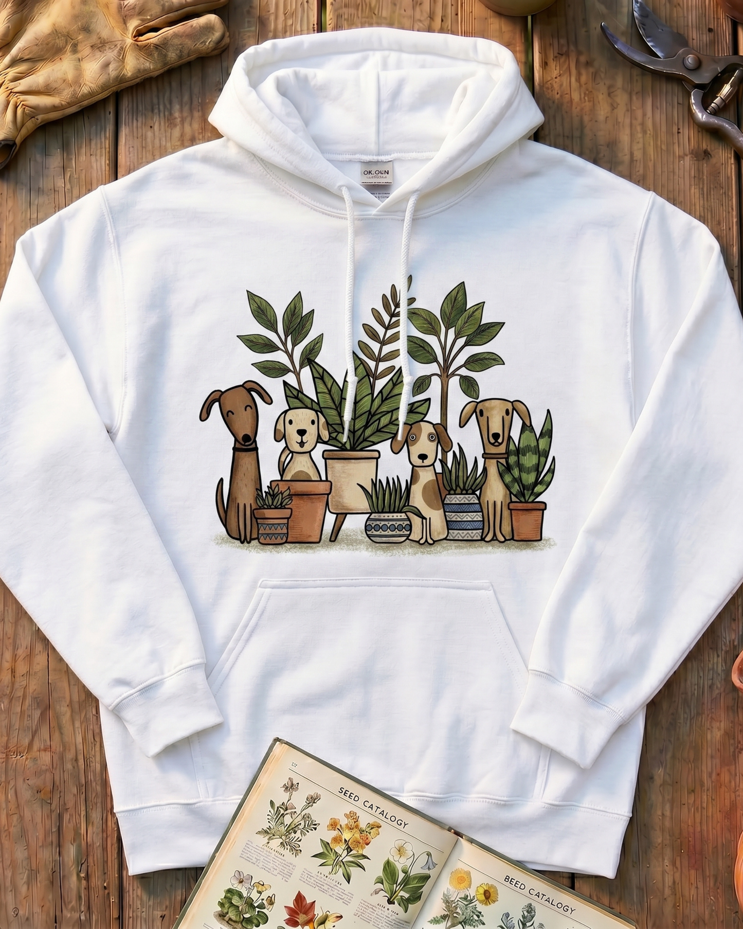 Women Dogs and Plants Lover Hoodie