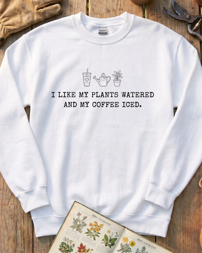 I Like My Plants Watered And My Coffee Iced Hoodie