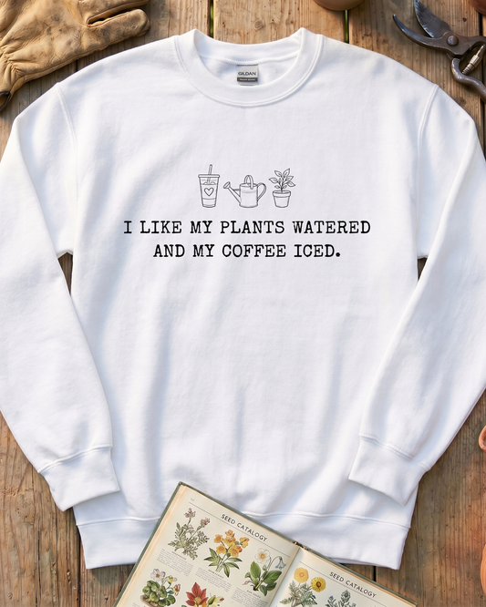 I Like My Plants Watered And My Coffee Iced Hoodie