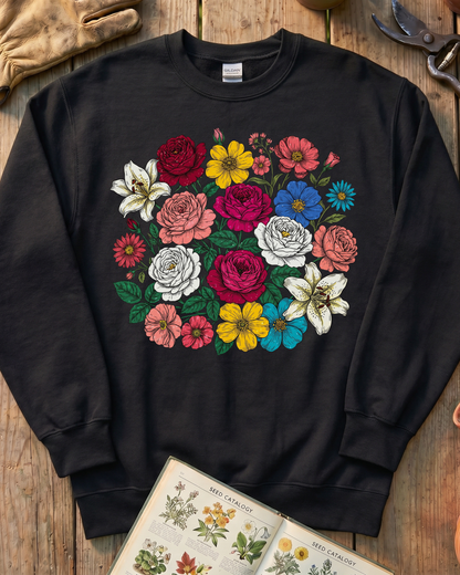 Vintage Pressed Flowers Sweatshirt