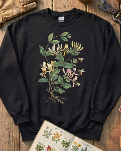 Vintage Honeysuckle Flower Bee Sweatshirt