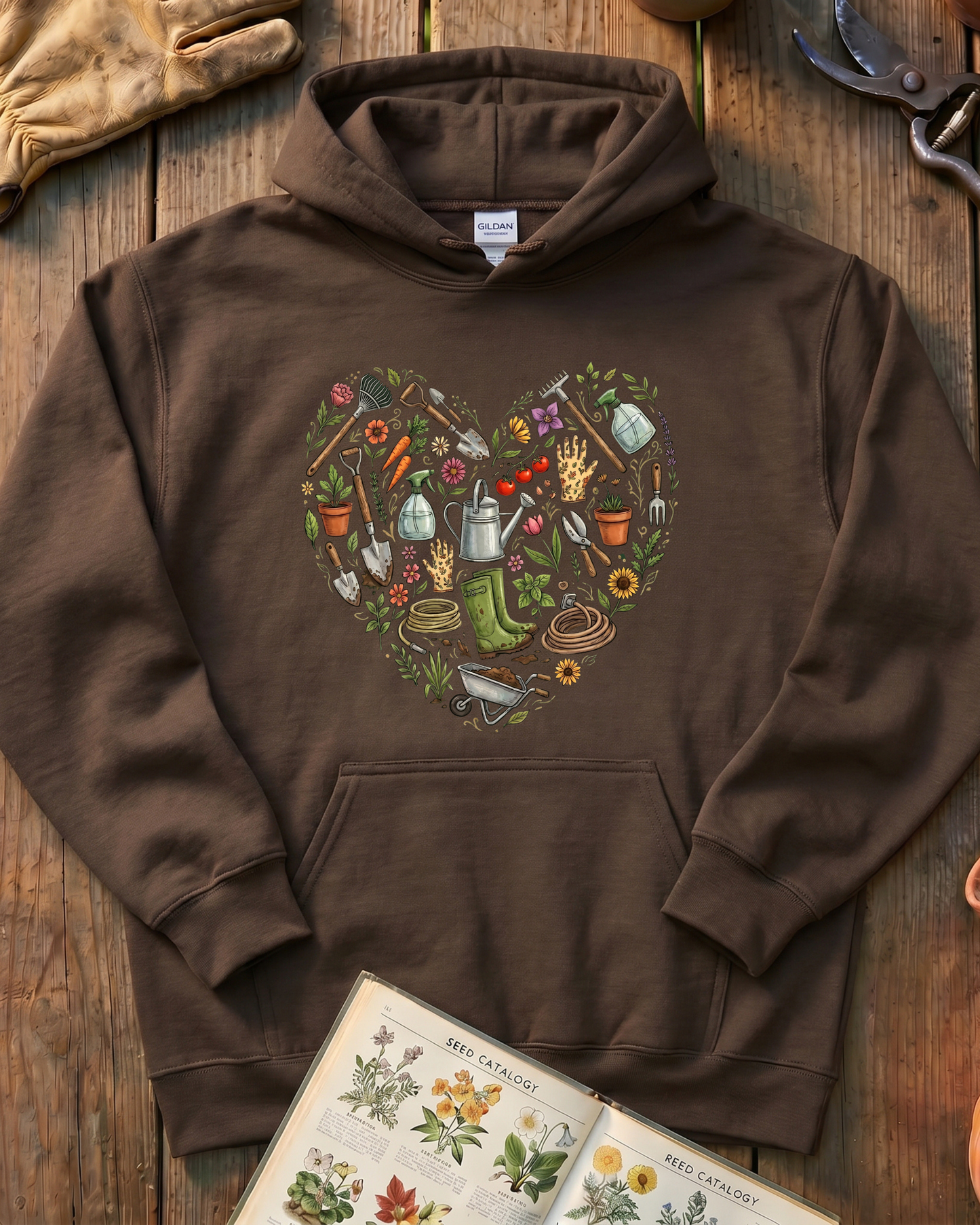 Women Plant Love Heart Hoodie
