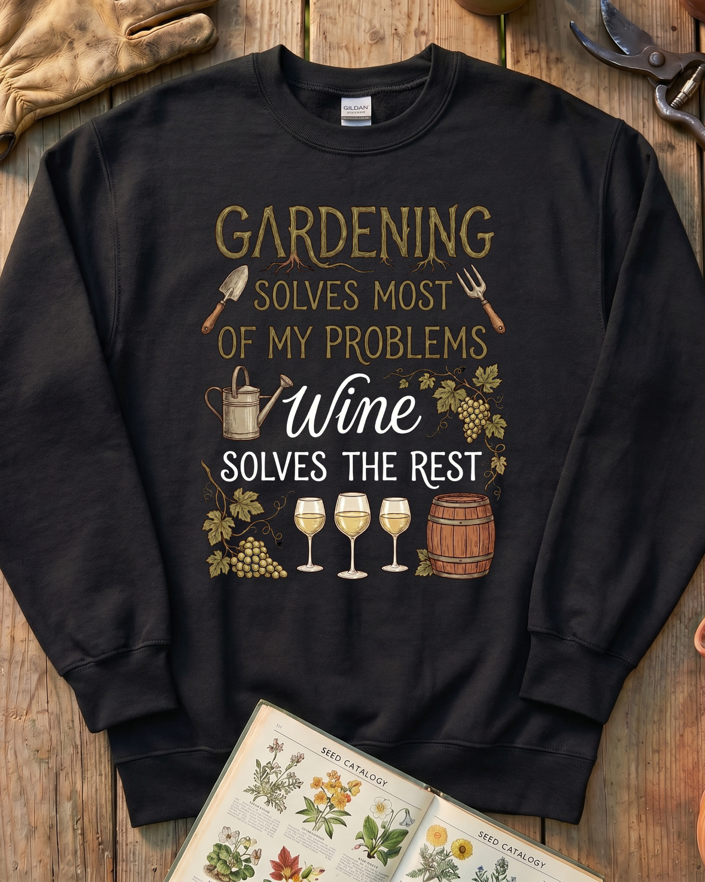Wine Solves Problems Sweatshirt
