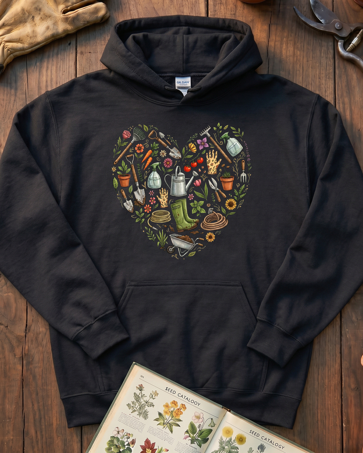 Women Plant Love Heart Hoodie