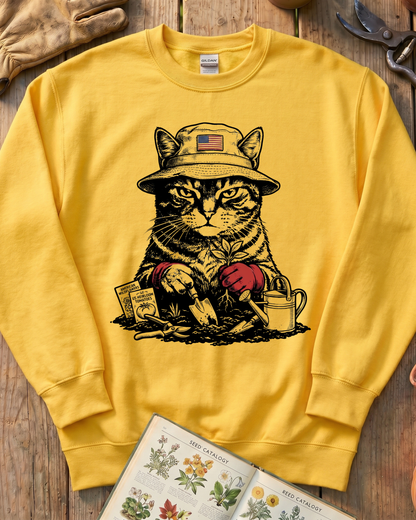 Vintage Tomato Cat Edible Gardening Sweatshirt
