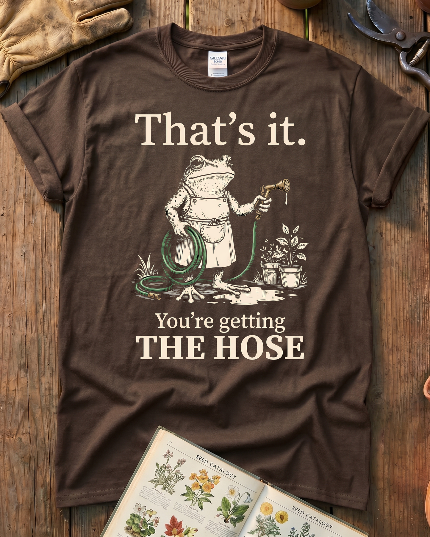 Sarcastic Frog Getting The Hose T-Shirt