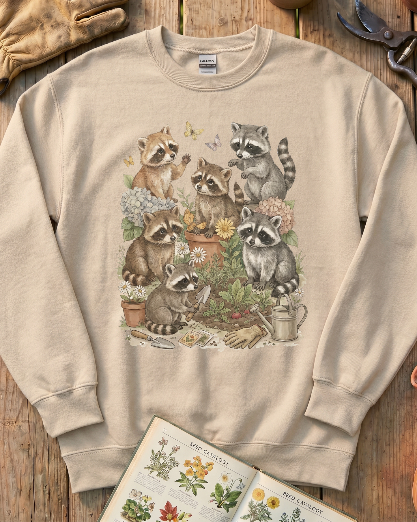 Raccoon Garden Sweatshirt