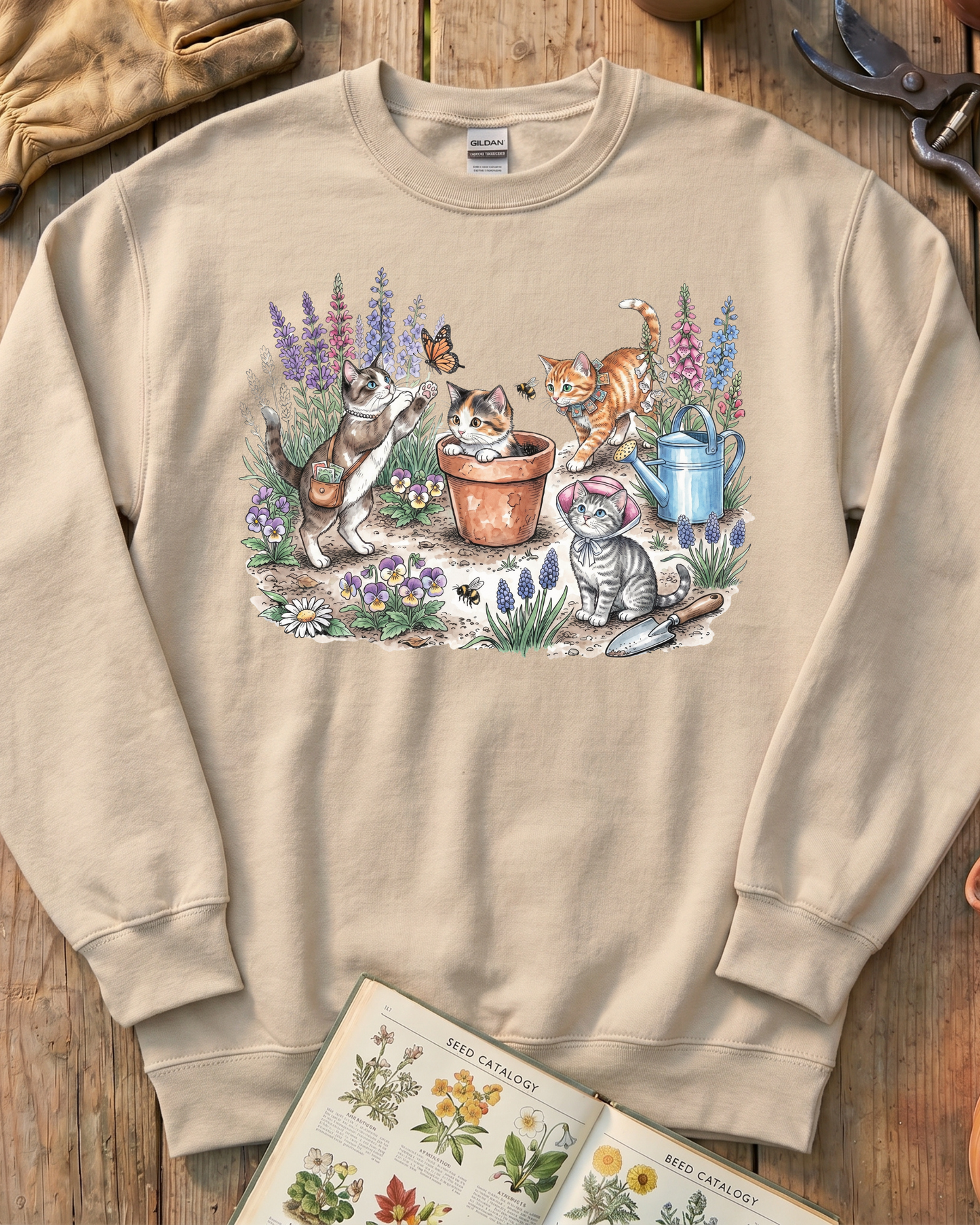 90s Cat Gardeners Sweatshirt