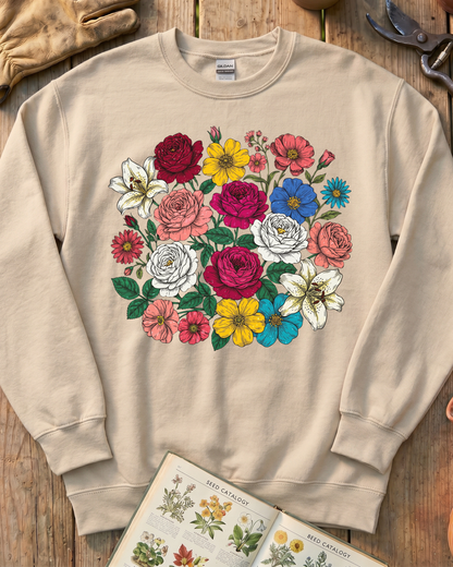 Vintage Pressed Flowers Sweatshirt