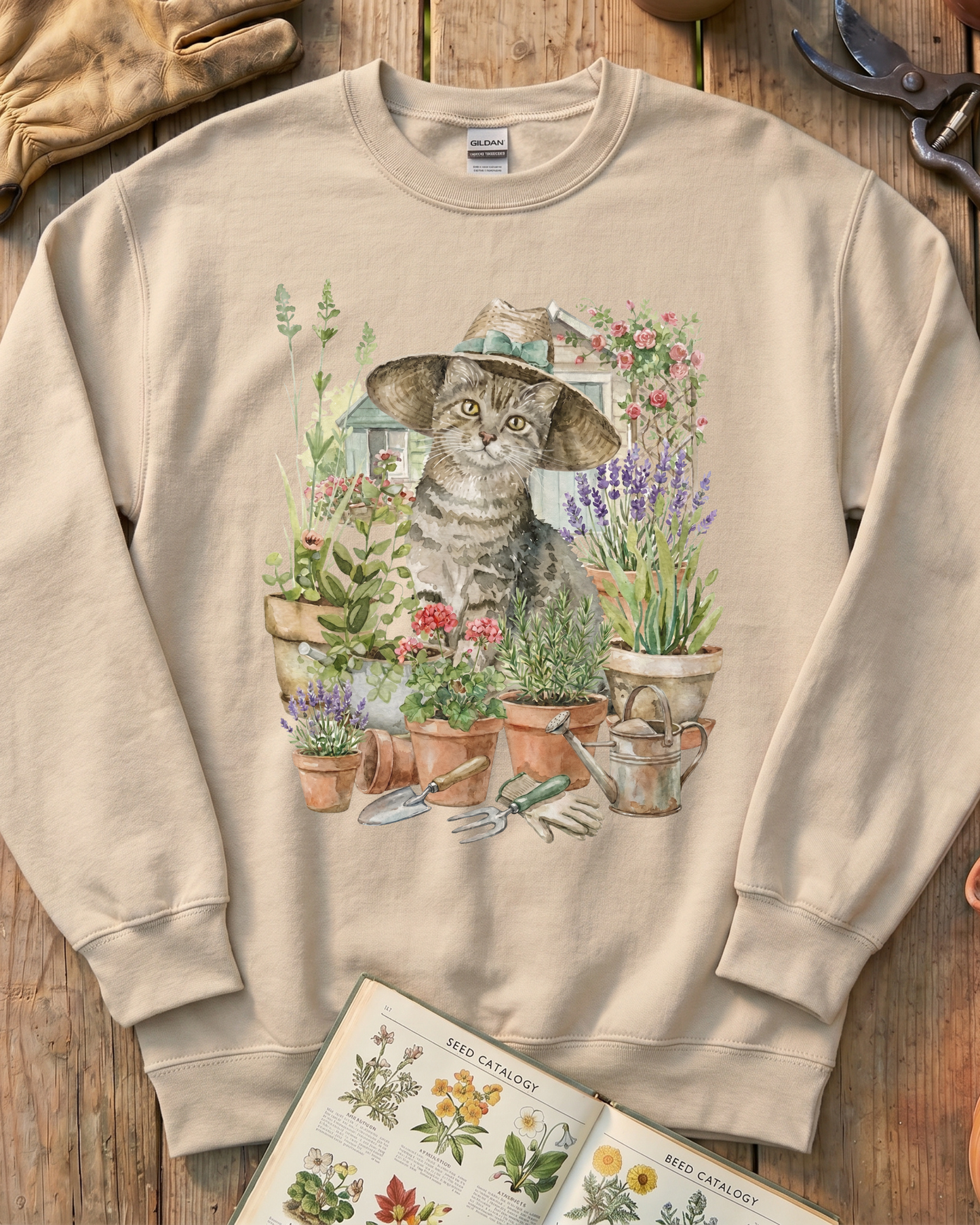 Cat And Plant Sweatshirt