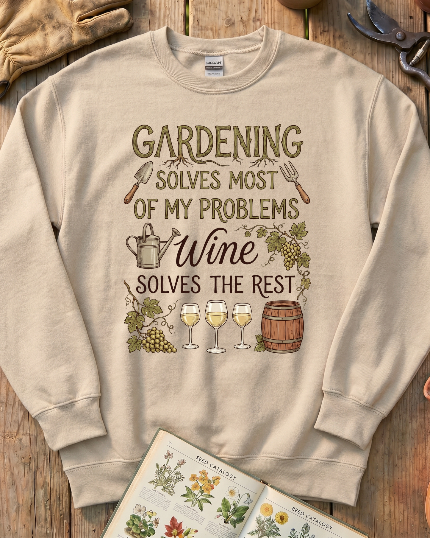 Wine Solves Problems Sweatshirt