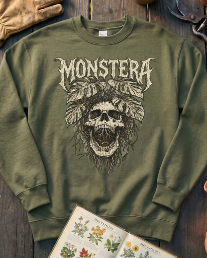 Monstera Skull Sweatshirt