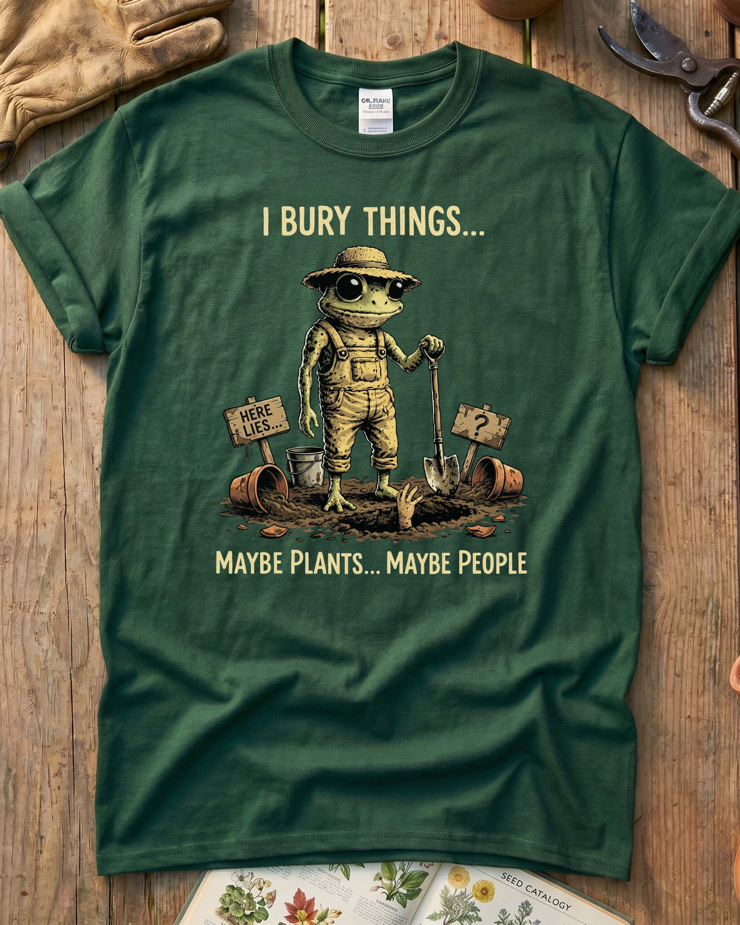 Funny Frog Gardener Plant Lover T-Shirt
