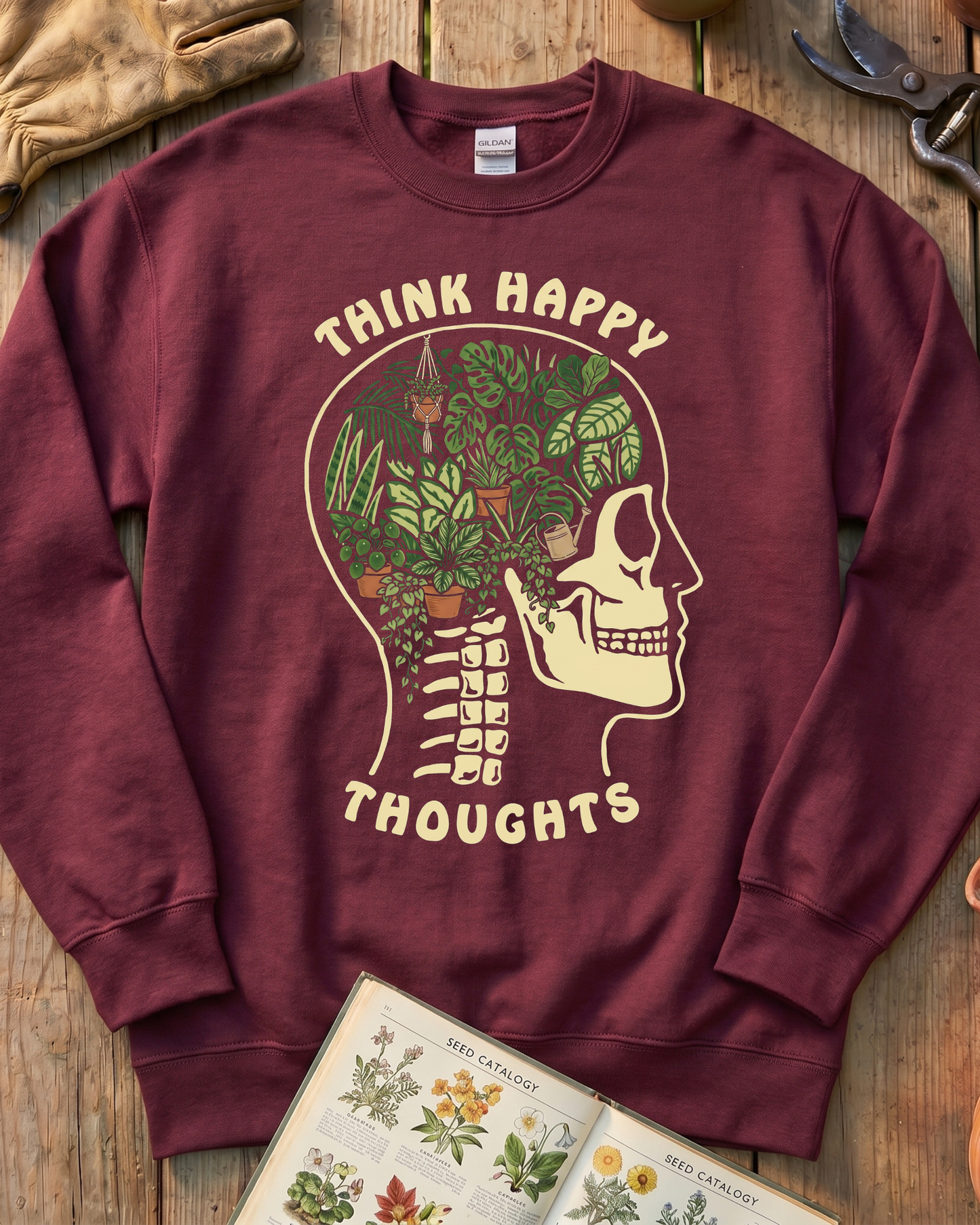 Think Happy Thoughts Plant Sweatshirt