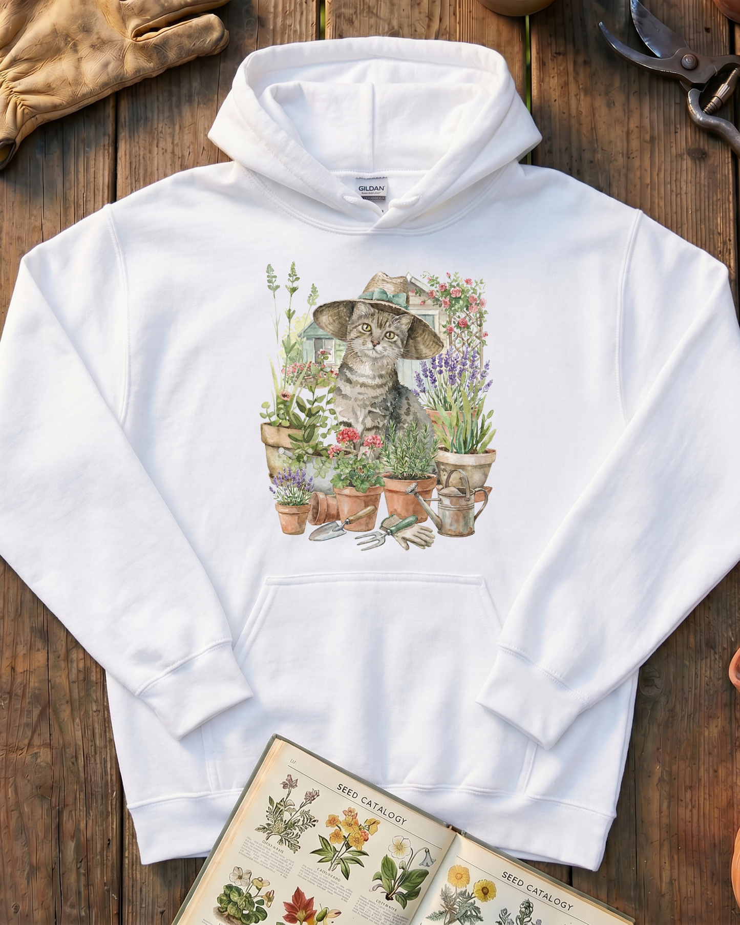 Cat And Plant Hoodie