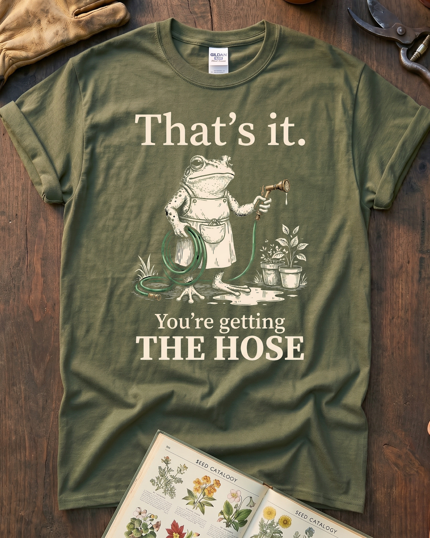 Sarcastic Frog Getting The Hose T-Shirt