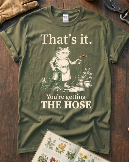 Sarcastic Frog Getting The Hose T-Shirt
