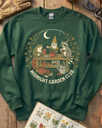 Funny Toad Raccoon Gnome Gardening Humor Sweatshirt