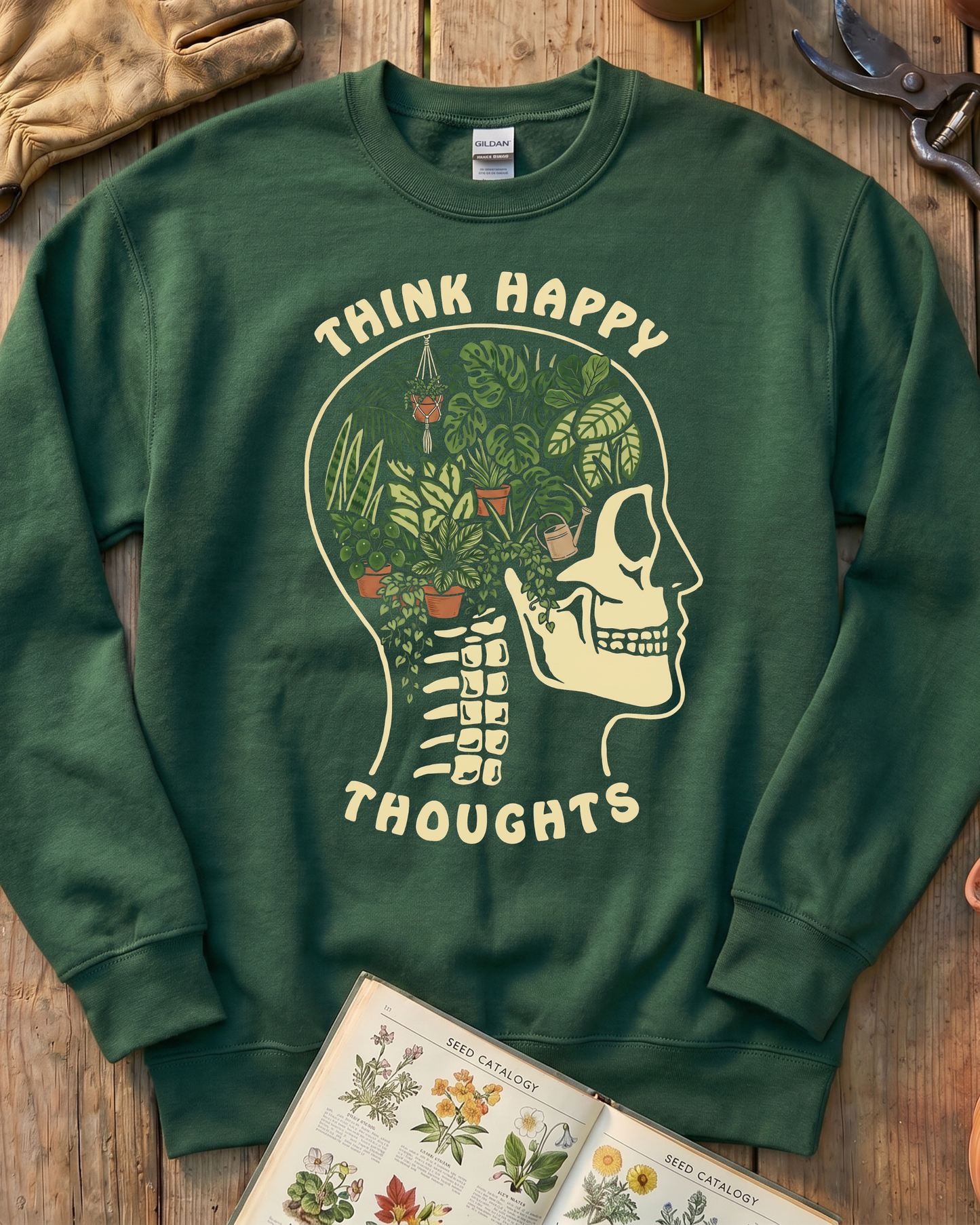Think Happy Thoughts Plant Sweatshirt