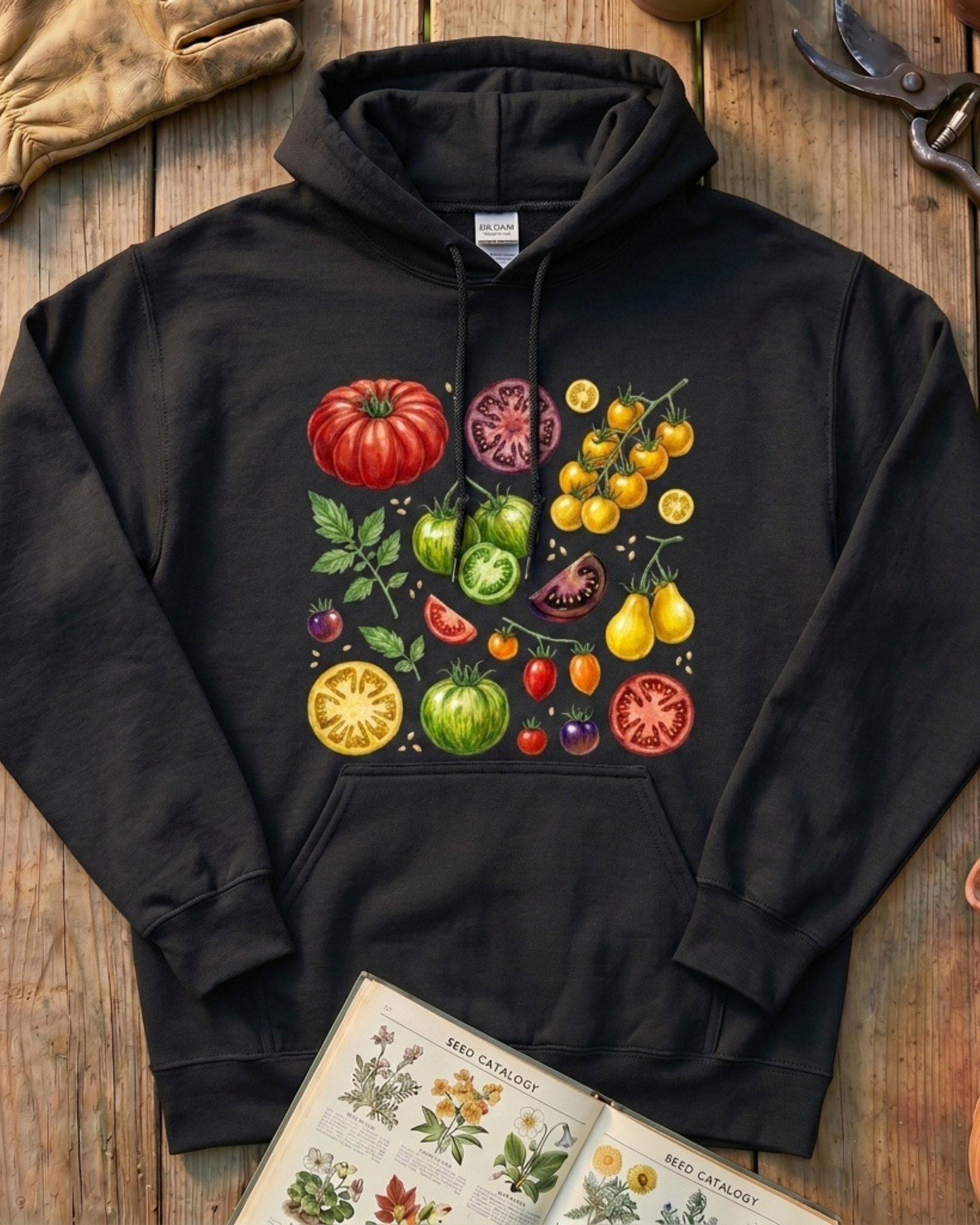 Garden Tomato Print Hoodie
