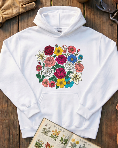 Vintage Pressed Flowers Hoodie