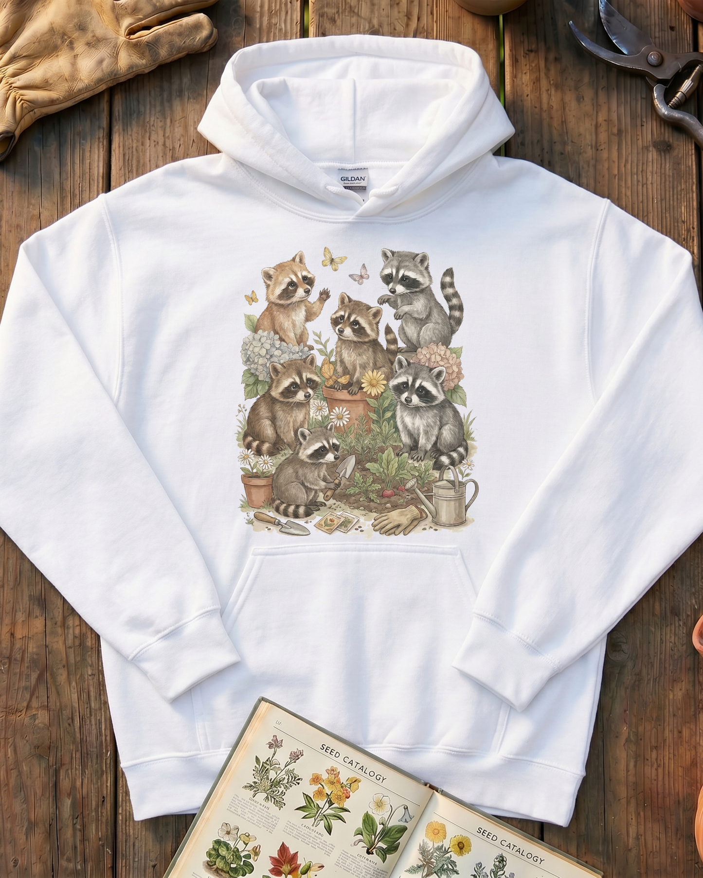 Raccoon Garden Hoodie
