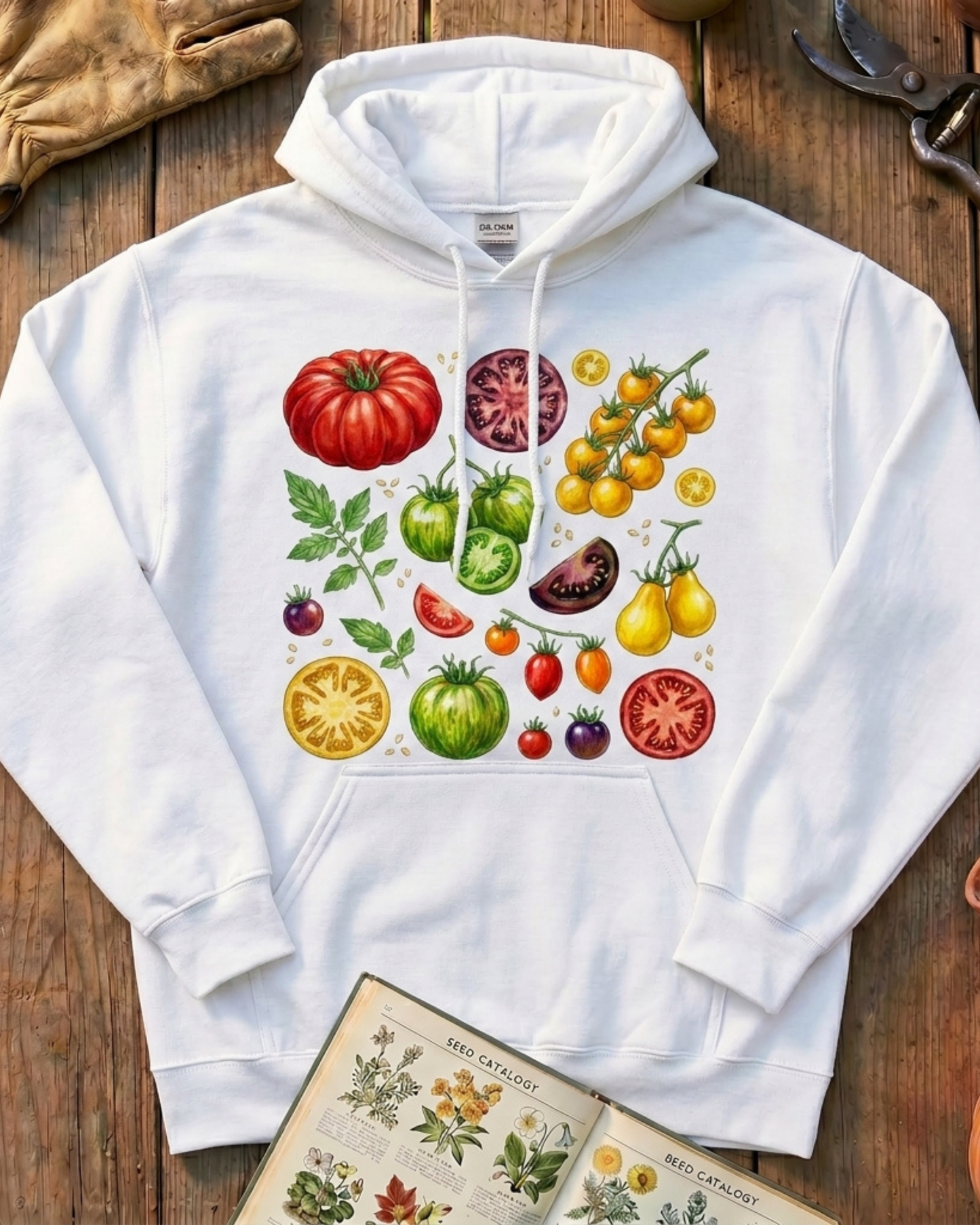 Garden Tomato Print Hoodie