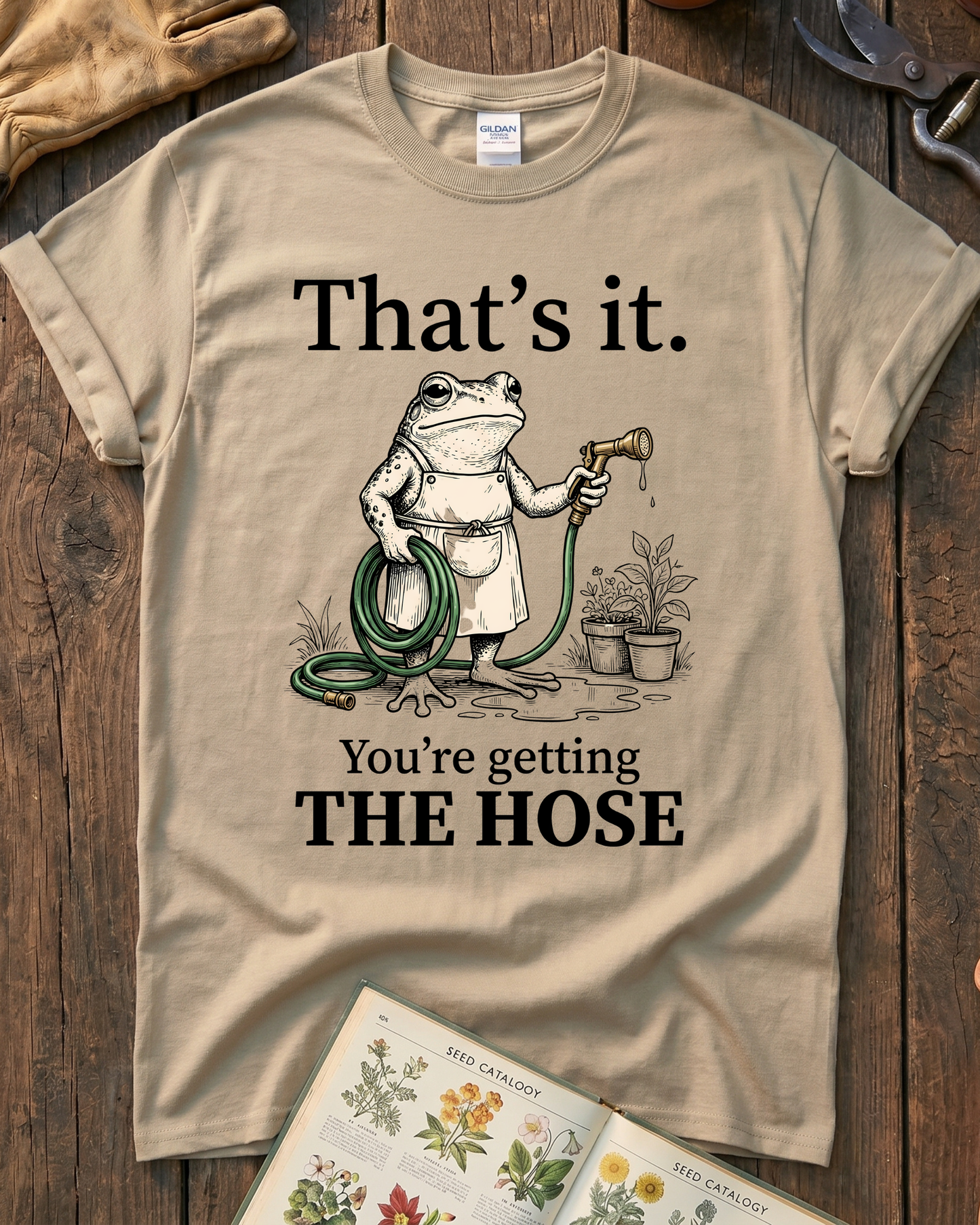 Sarcastic Frog Getting The Hose T-Shirt