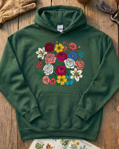 Vintage Pressed Flowers Hoodie